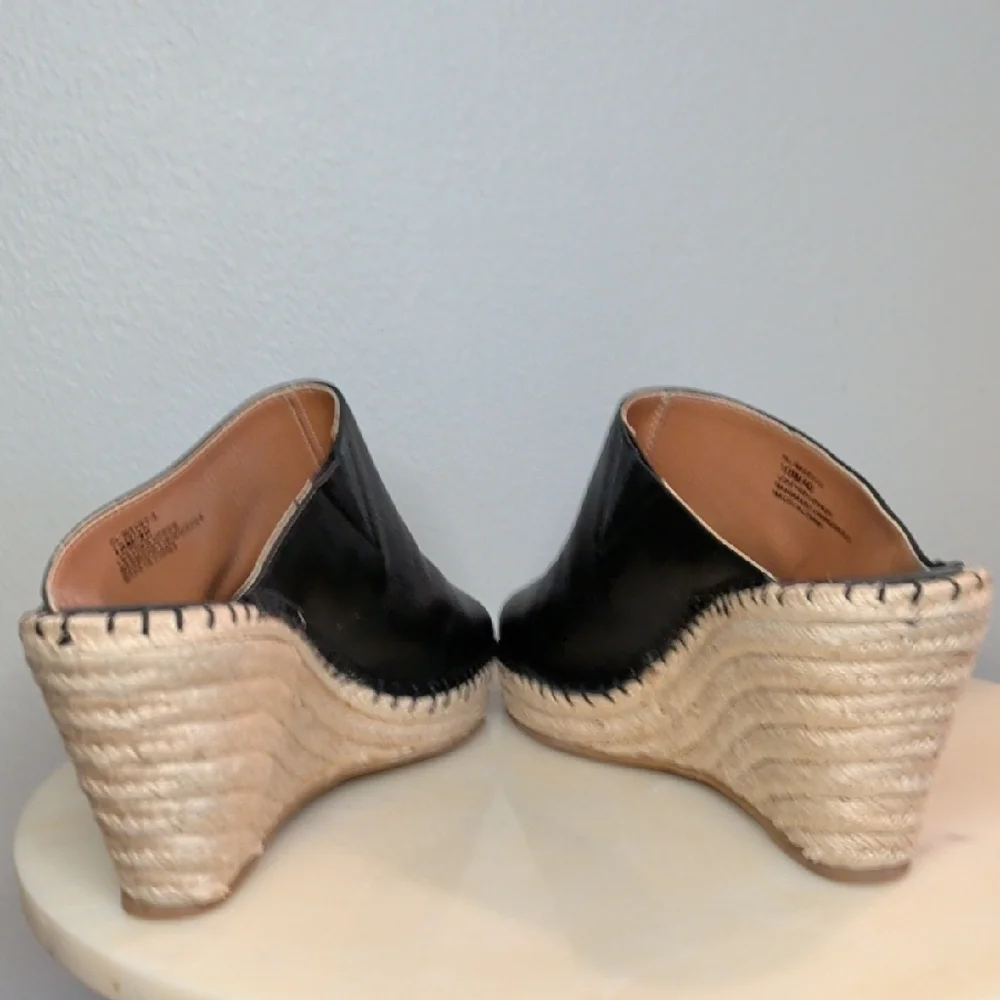 Leather Mules - Espadrille Wedge Slide - BCBGeneration 